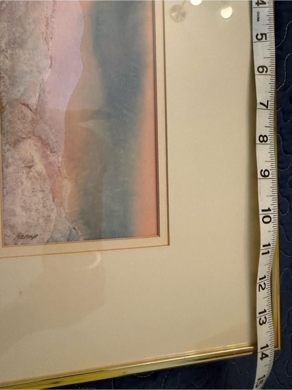 Framed Pastel Watercolor Landscape Wall Art Pink/Blue Sherry Kemp Atlanta - Picture 11 of 12